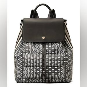 Tory Burch | Black & White Gemini Link Backpack